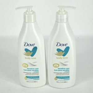 2X Dove Body Love Sensitive Care Softening Lotion‎ Dry Skin Pump Fragrance Free